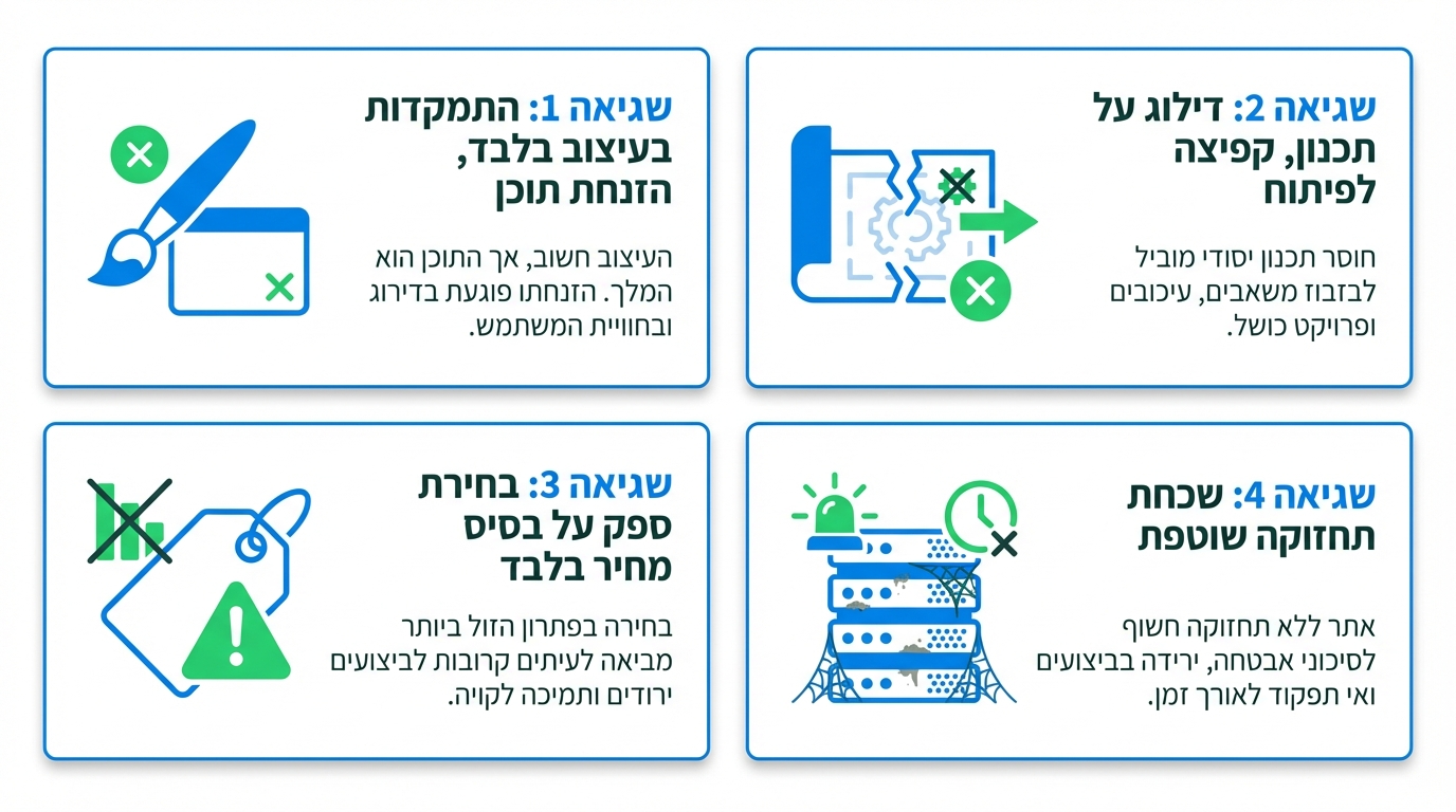 טעויות נפוצות בבניית אתרים לעסקים