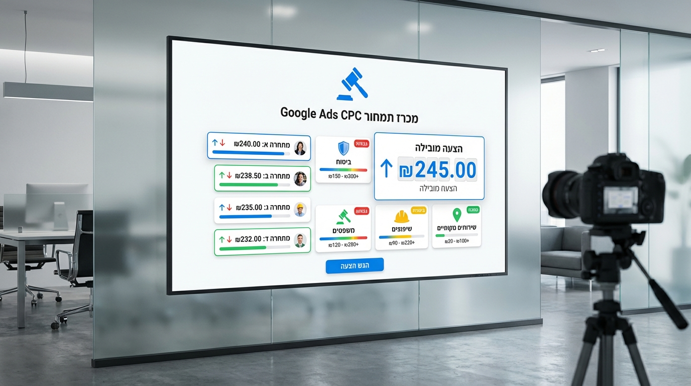 כמה עולה קליק בגוגל CPC ואיך הוא נקבע - תרשים הסבר