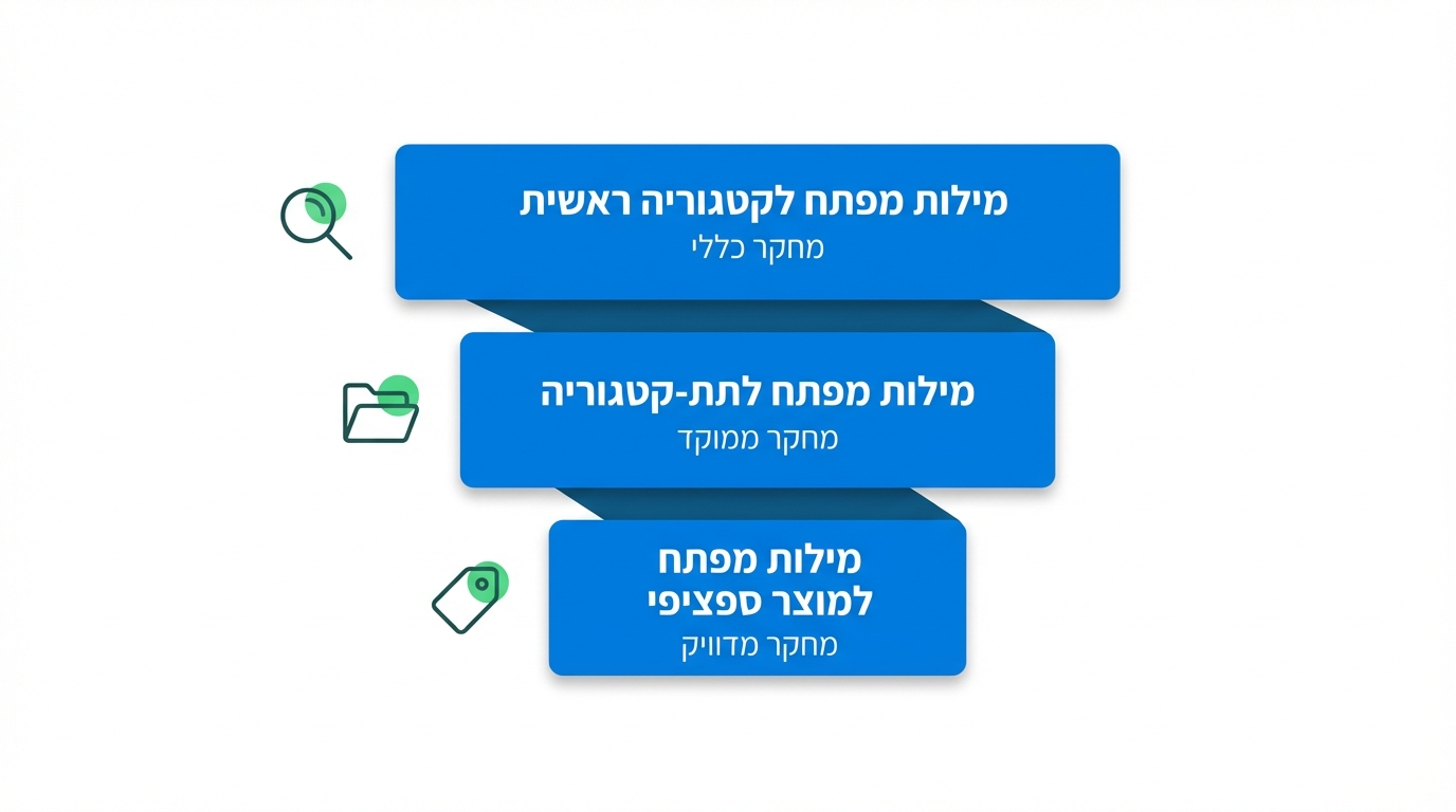 מחקר מילות מפתח לחנות איקומרס עם אלפי מוצרים