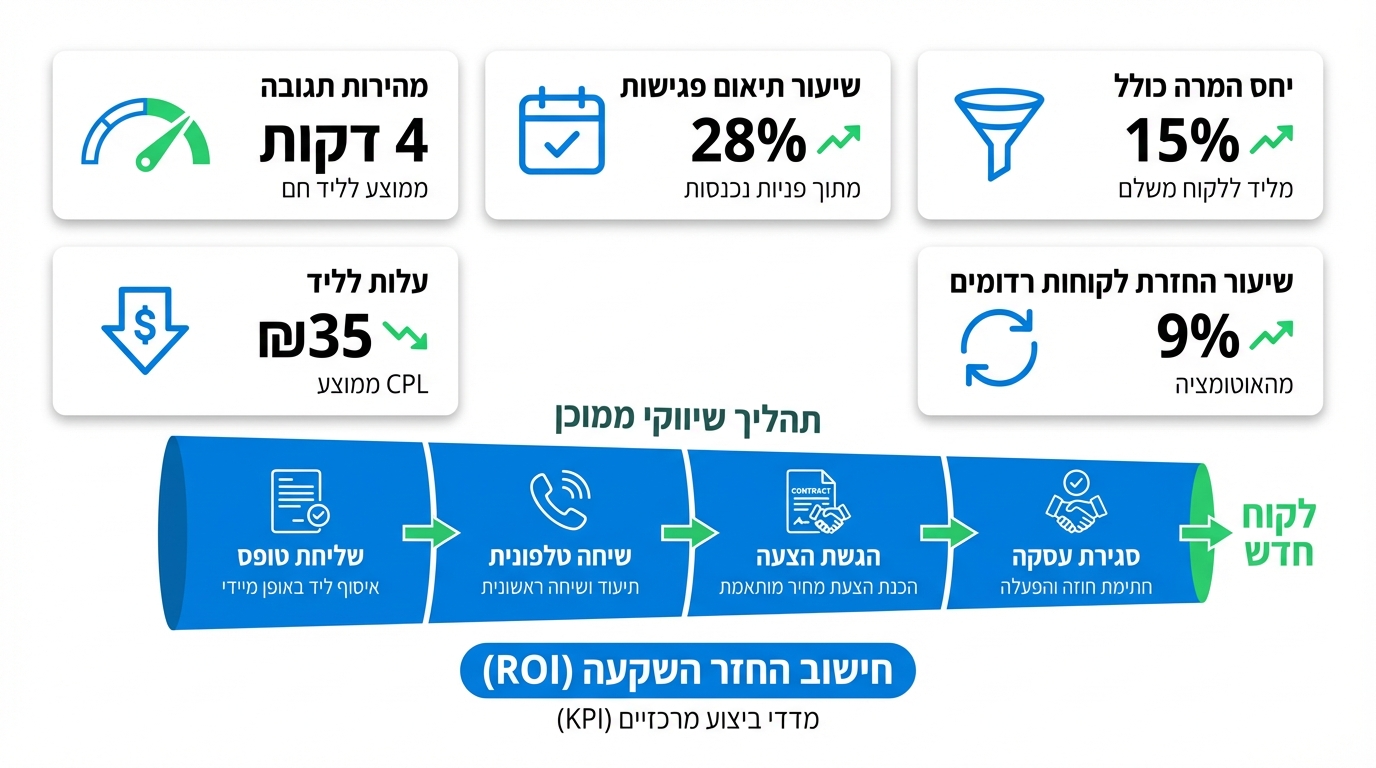איך מודדים הצלחה ו-ROI באוטומציית שיווק - מדדים מרכזיים