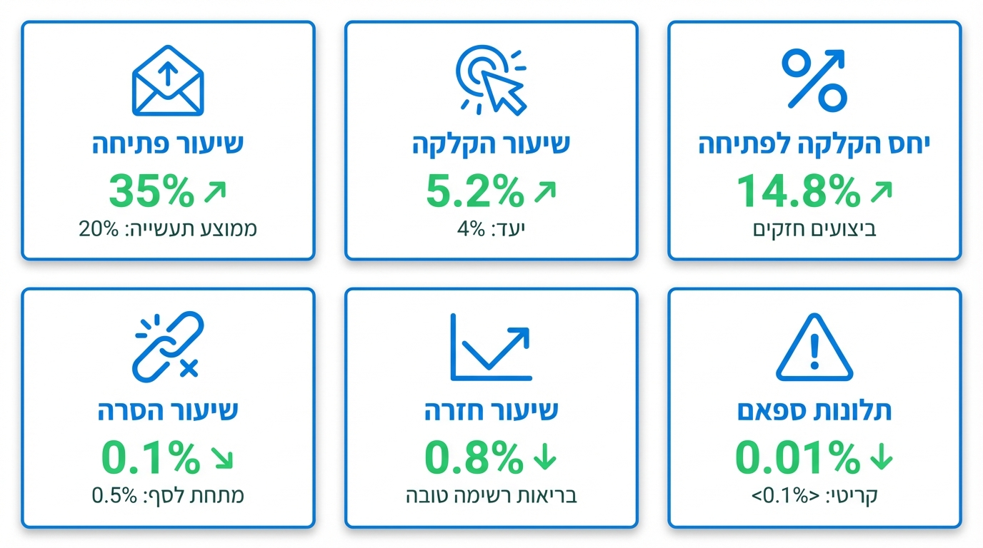 מדדי ביצוע חשובים באימייל מרקטינג
