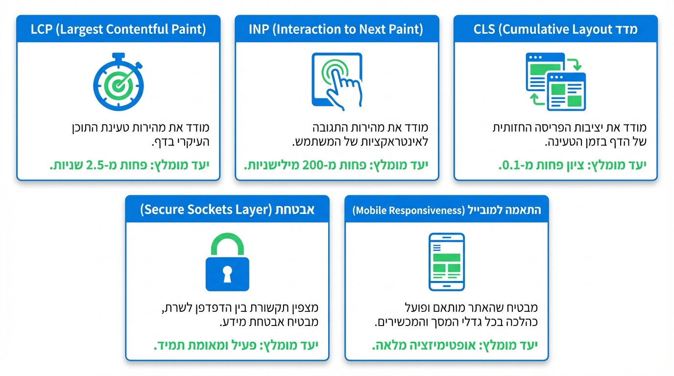 מדדים שקובעים הצלחת אתר - מהירות מובייל ואבטחה