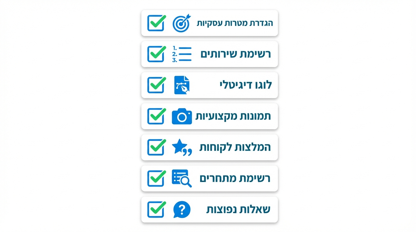 צ'קליסט הכנה לבניית אתר לעסק