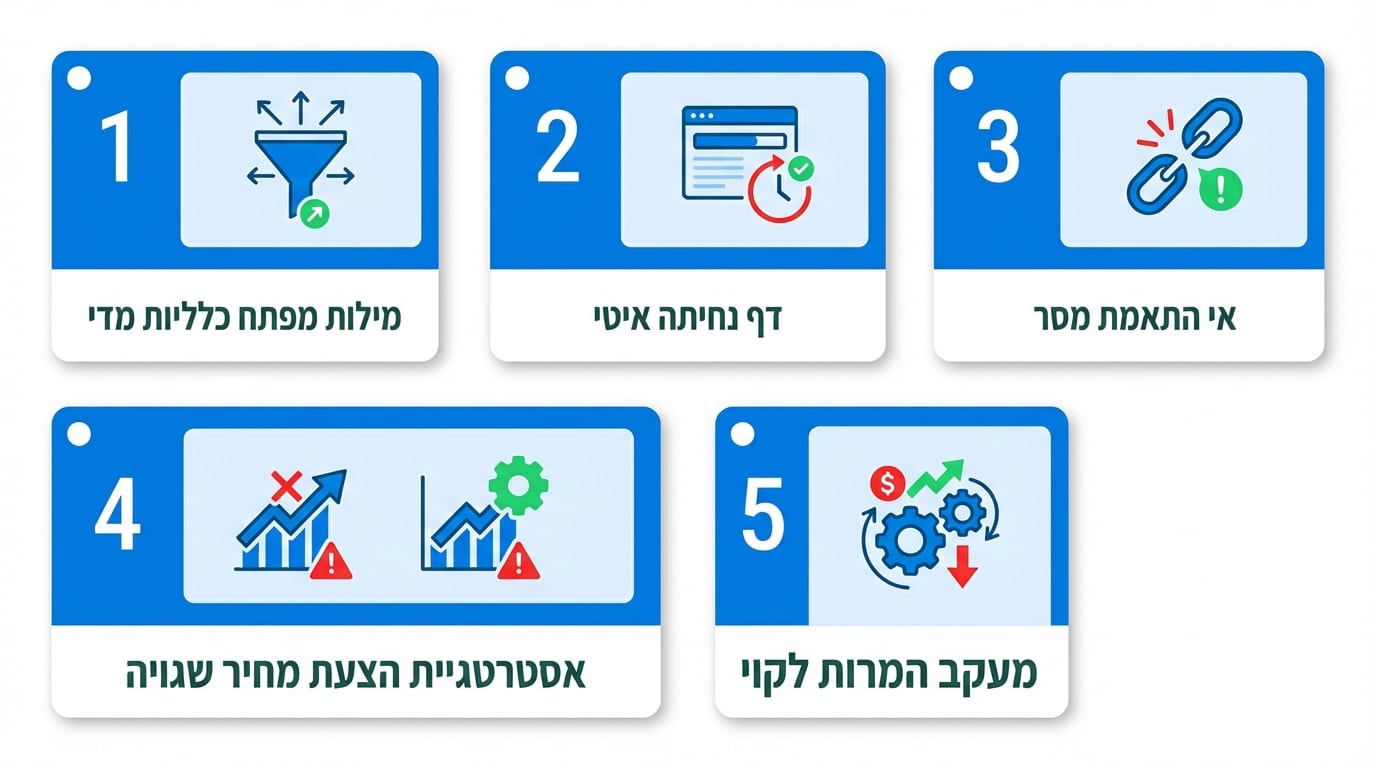 למה קמפיין חיפוש מביא קליקים בלי לידים - 5 סיבות