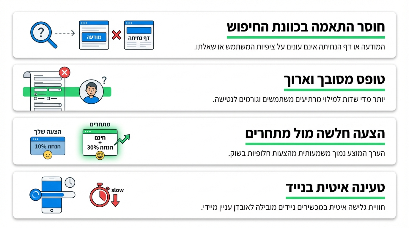 למה הקמפיין מביא קליקים אבל לא פניות - ארבע סיבות נפוצות