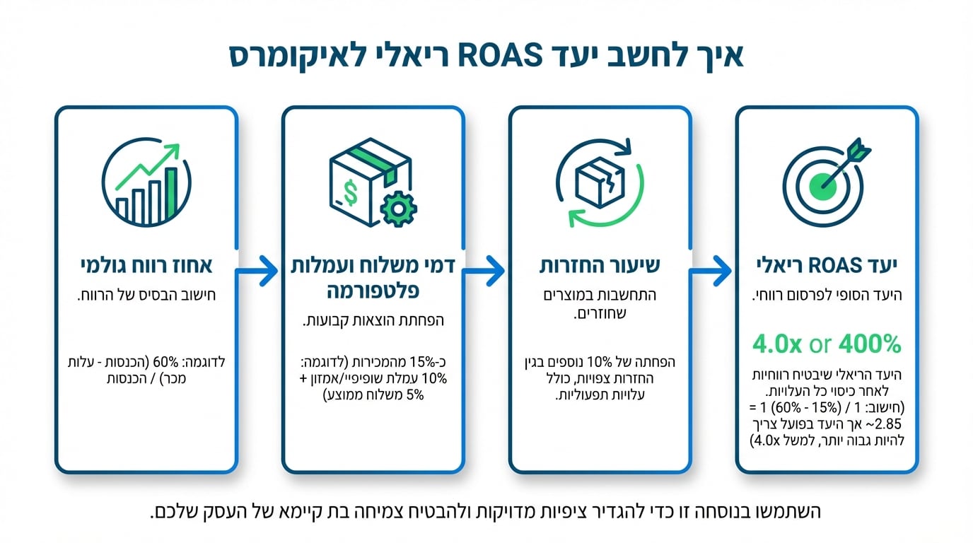 חישוב יעד ROAS לפי רווחיות ולא לפי תחושת בטן