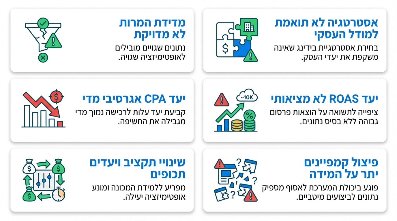 טעויות נפוצות ב-Smart Bidding גוגל אדס