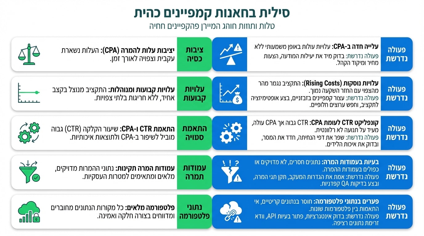 השוואה בין דוחות שמצביעים על בריאות הקמפיין לעומת דוחות שדורשים חקירה