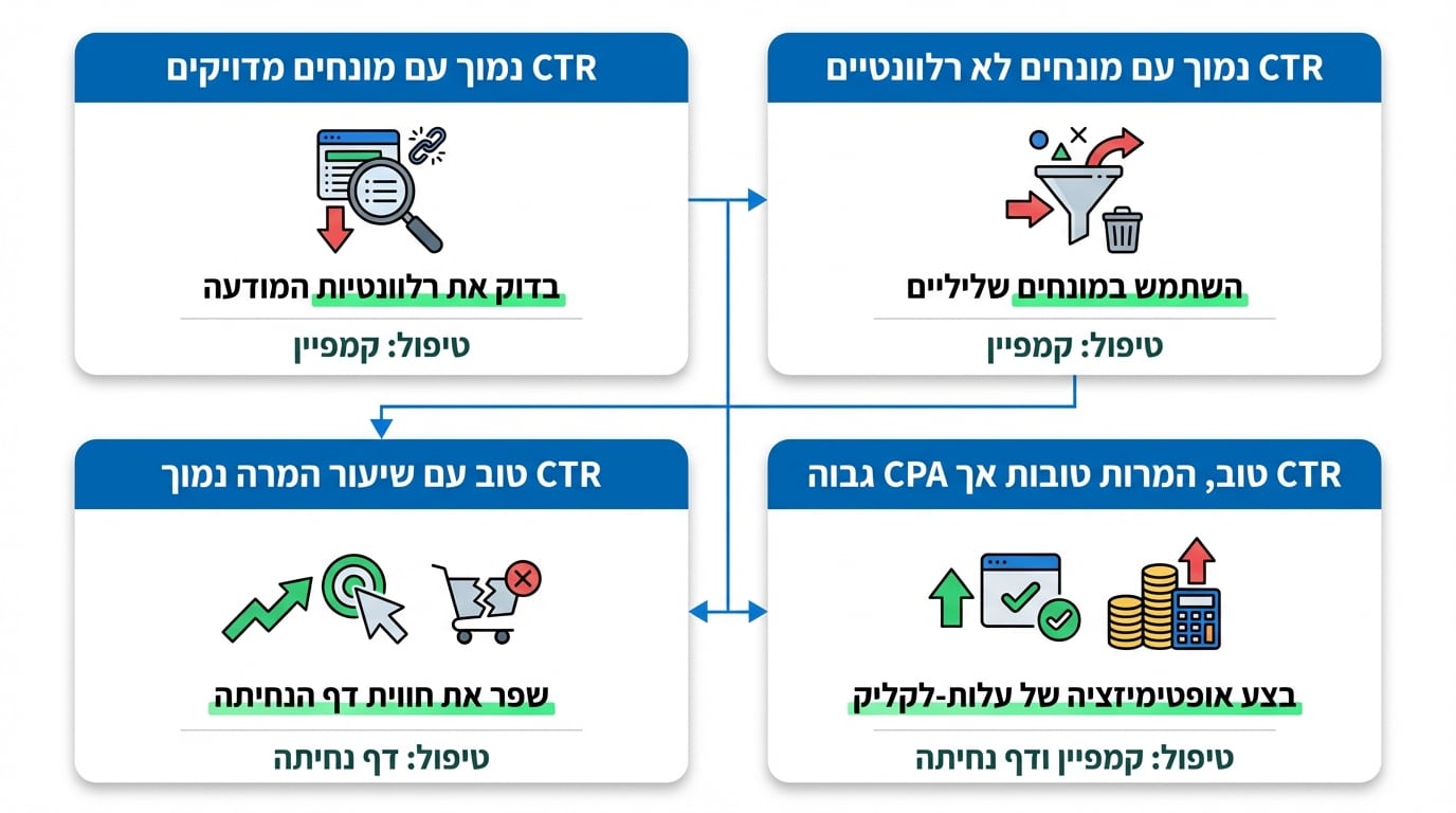 תרחיש אבחון - האם הבעיה בקמפיין או בדף הנחיתה