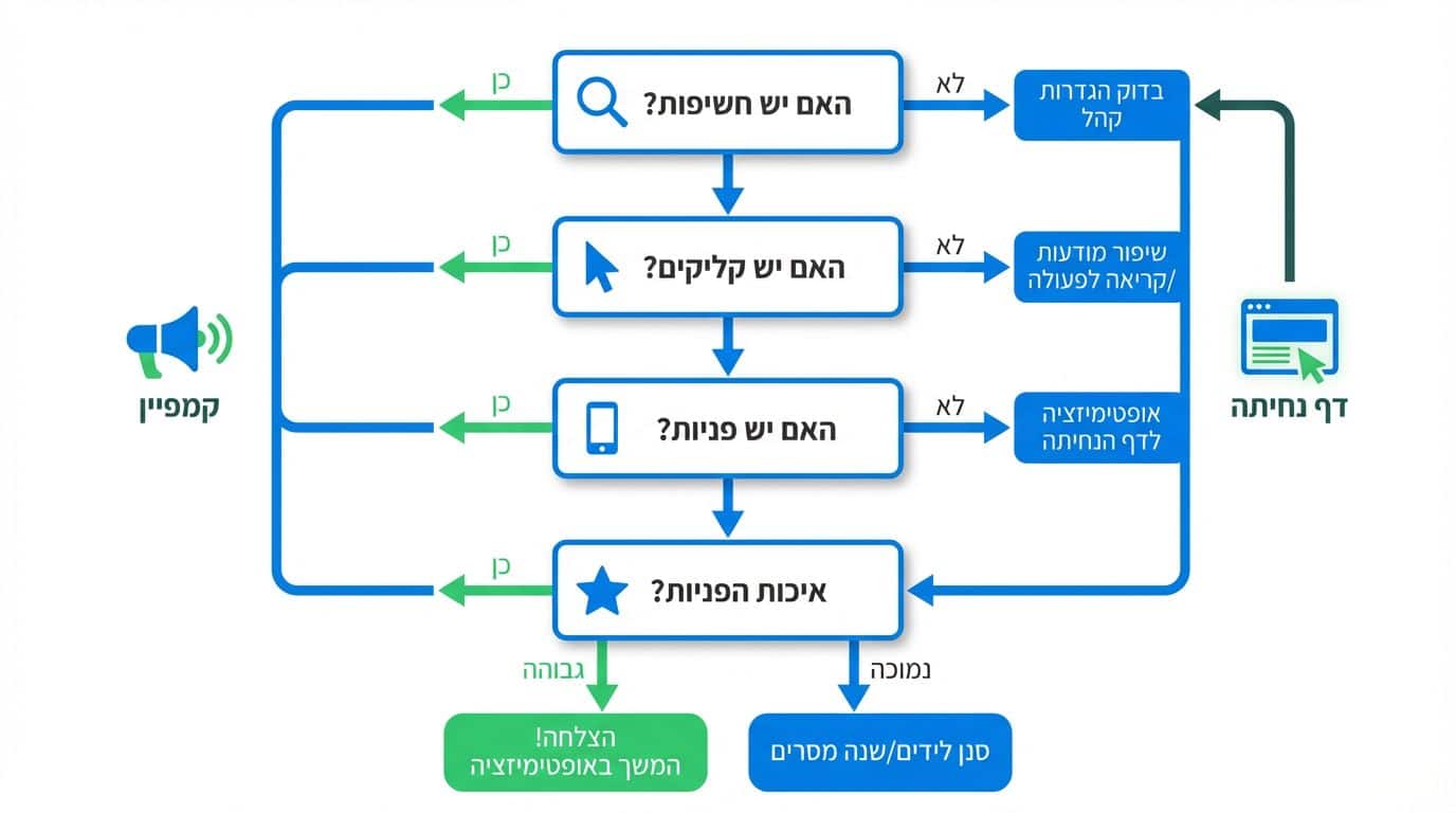 איך יודעים אם הבעיה בקמפיין או בדף הנחיתה – אבחון טעויות בפרסום בגוגל