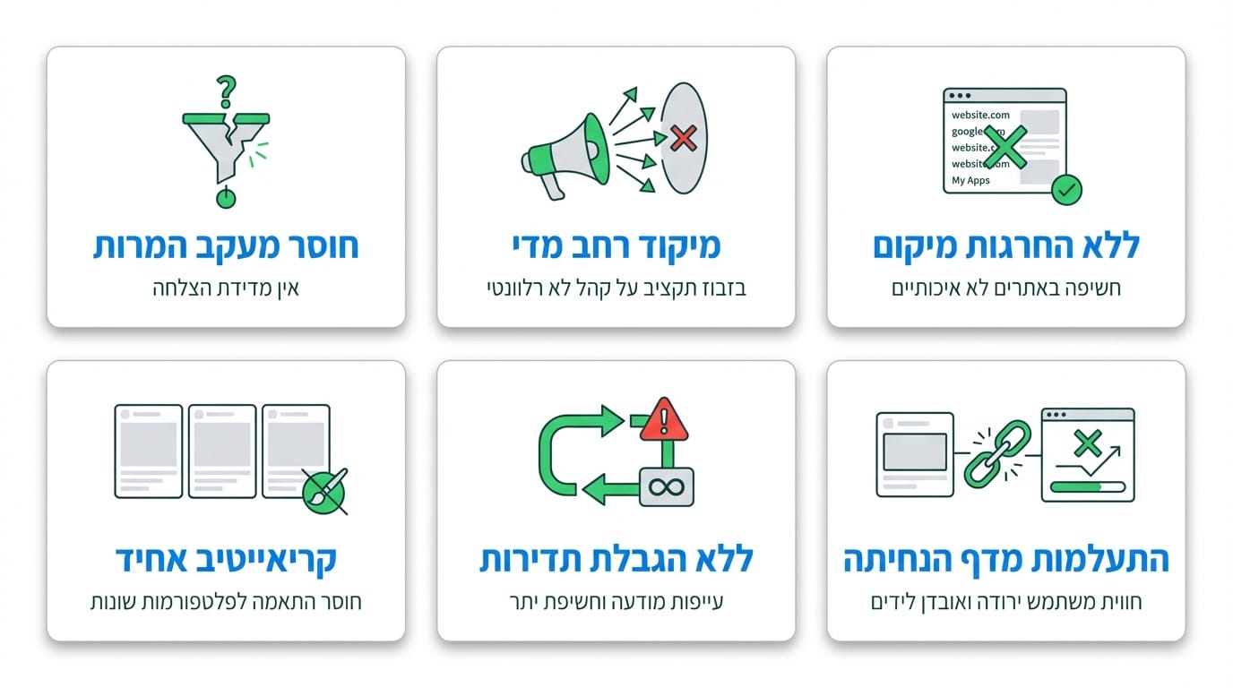 הטעויות הנפוצות בקמפיין רשת המדיה ואיך להימנע מהן