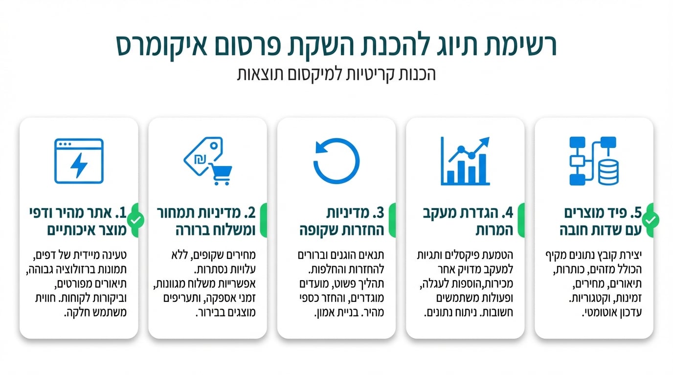 מה צריך להכין לפני שמתחילים פרסום בגוגל לאיקומרס