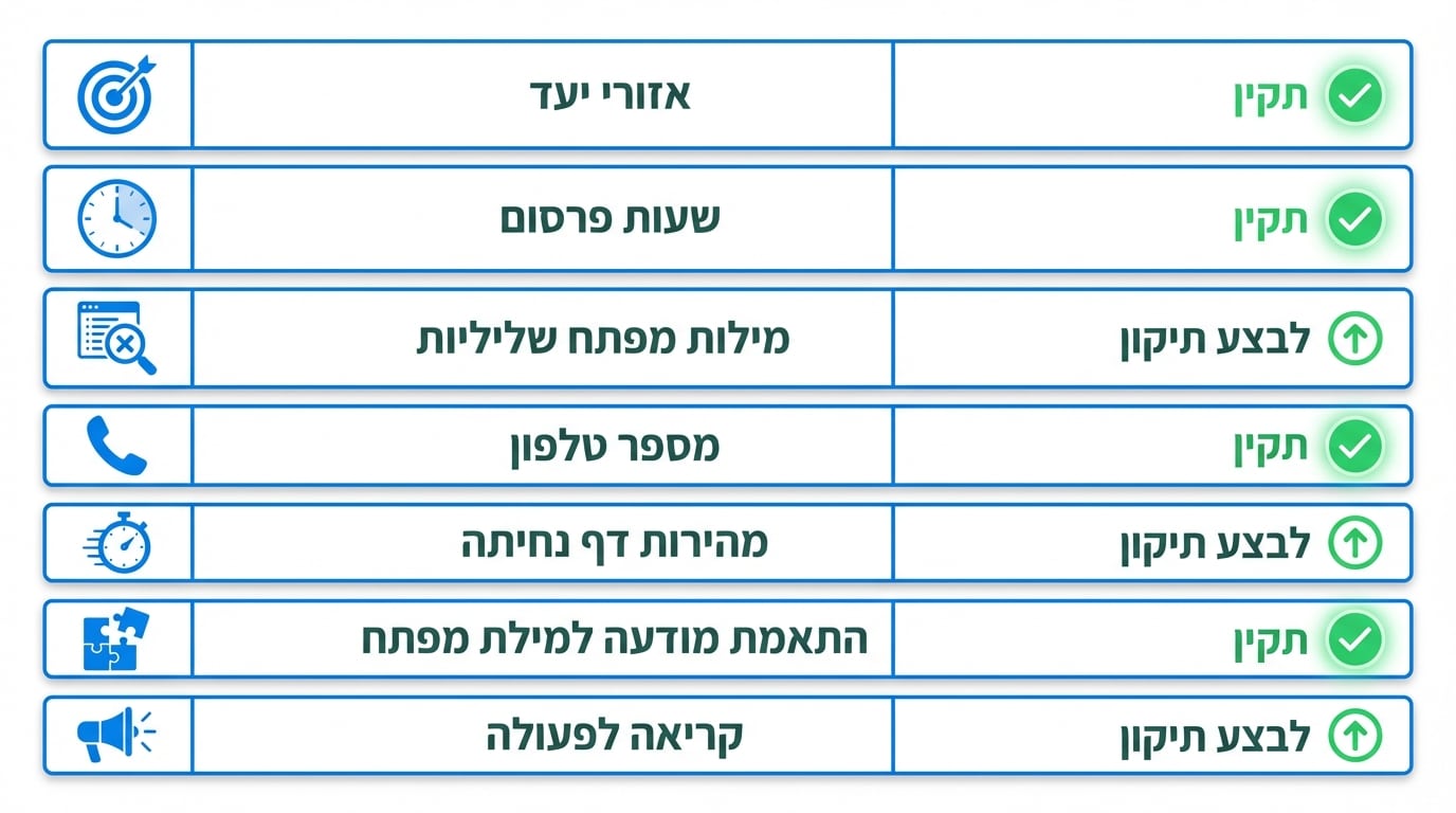 למה אין פניות מפרסום מקומי בגוגל ואיך מתקנים
